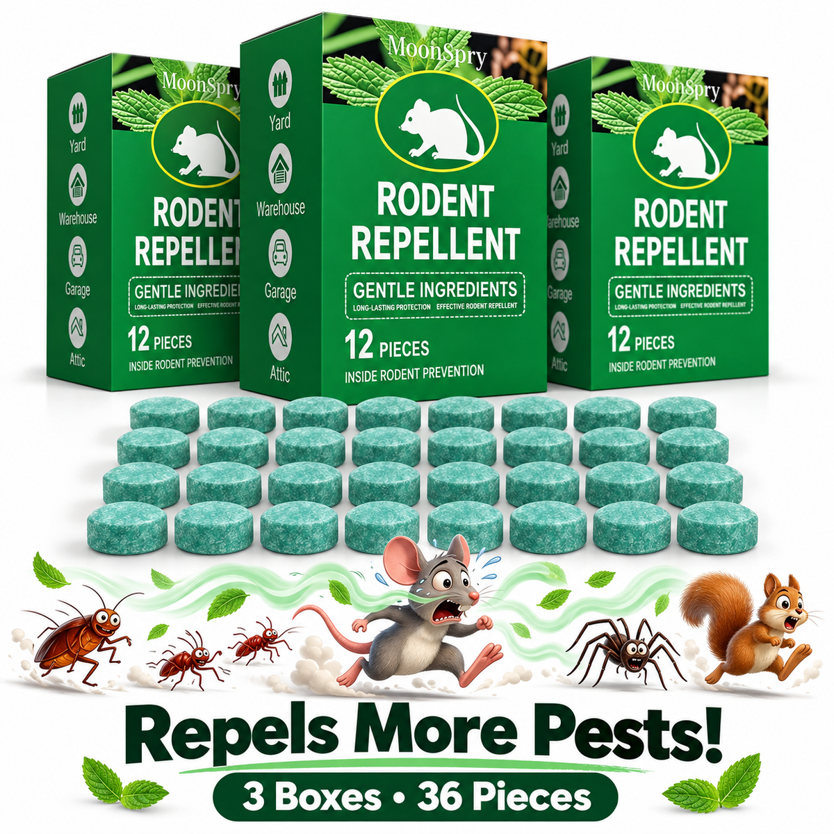 Mice in Your Home? Take Back Your Space — 12-Pack Rodent Repellent Tablets | Limited Stock!