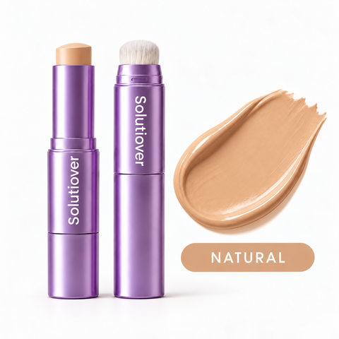 Solutiover Natural foundation shade and cream swatch