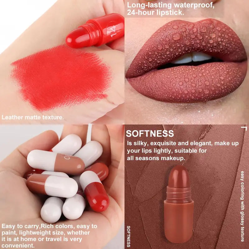 18-teiliges Set Lang anhaltender Samt-Matt-Kapsel-Lippenstift-Set