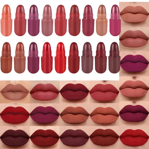 18-teiliges Set Lang anhaltender Samt-Matt-Kapsel-Lippenstift-Set