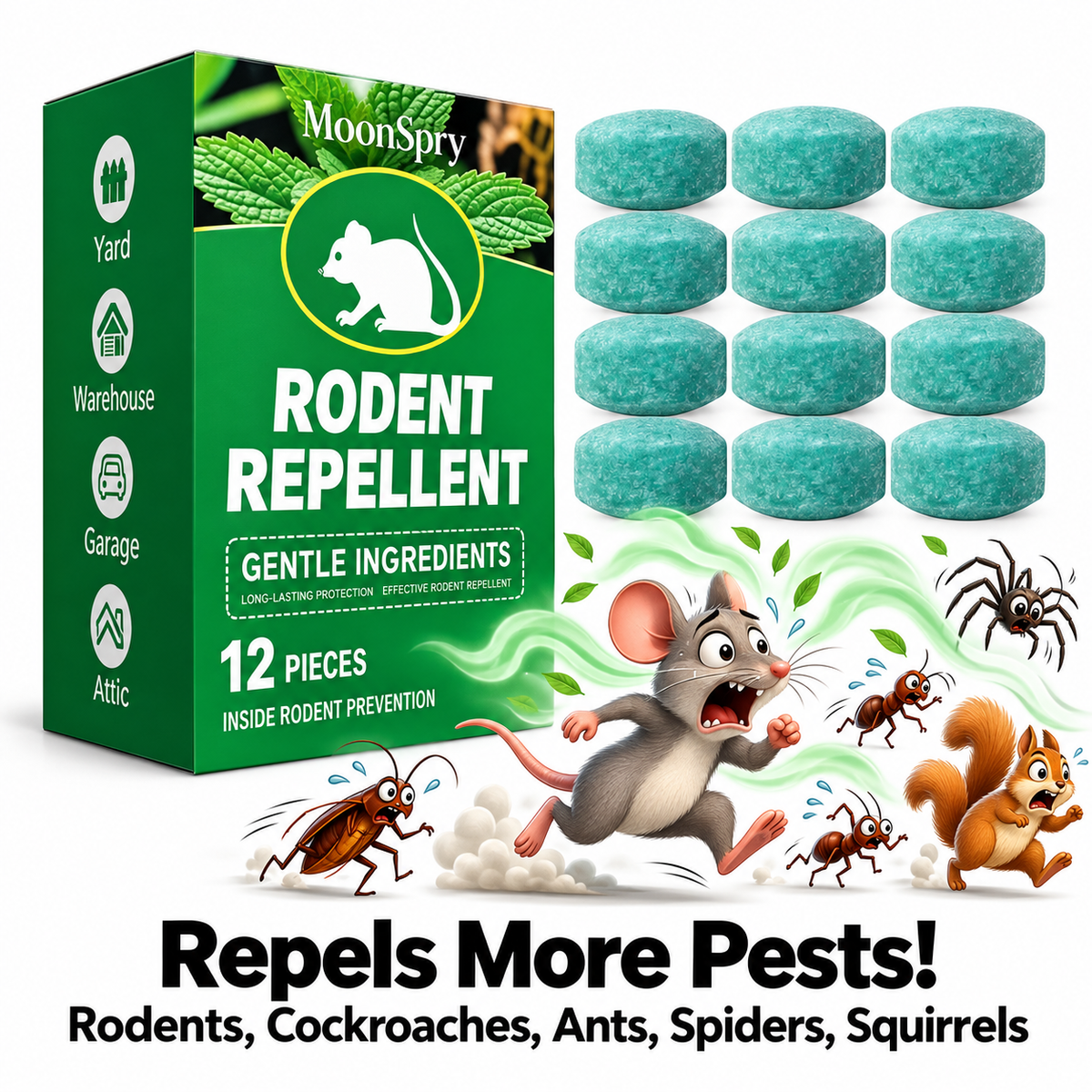 Mice in Your Home? Take Back Your Space — 12-Pack Rodent Repellent Tablets | Limited Stock!