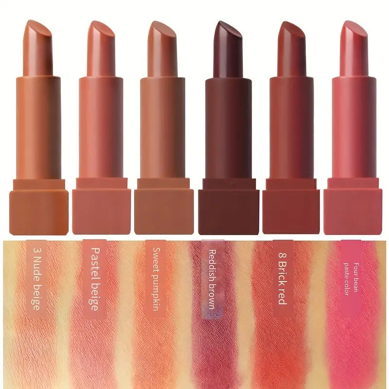 6 Stück Matt-Nebel-Lippenstift-Set