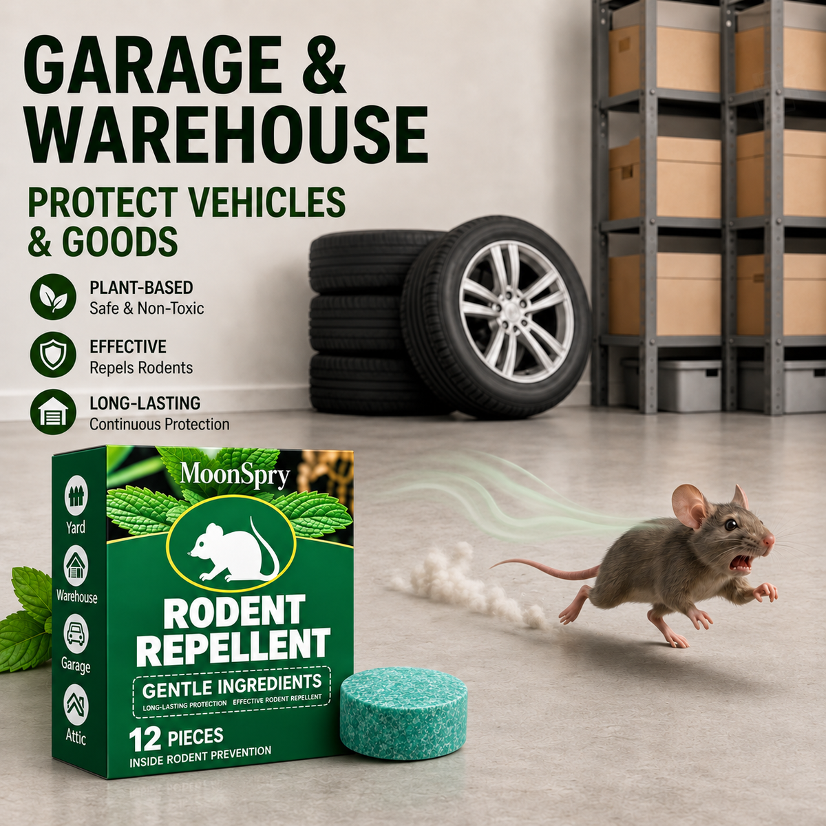 Mice in Your Home? Take Back Your Space — 12-Pack Rodent Repellent Tablets | Limited Stock!