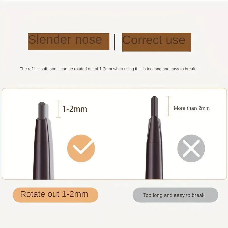 Crayon à sourcils à double embout avec tête triangulaire