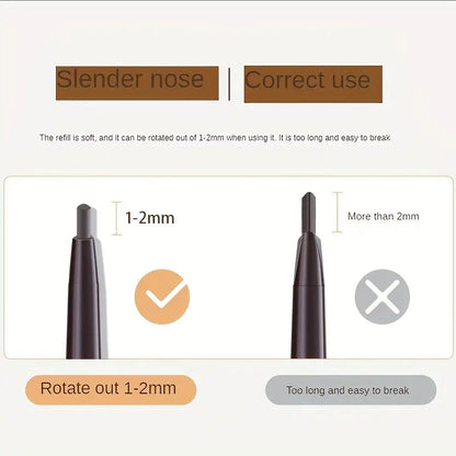 Crayon à sourcils à double embout avec tête triangulaire