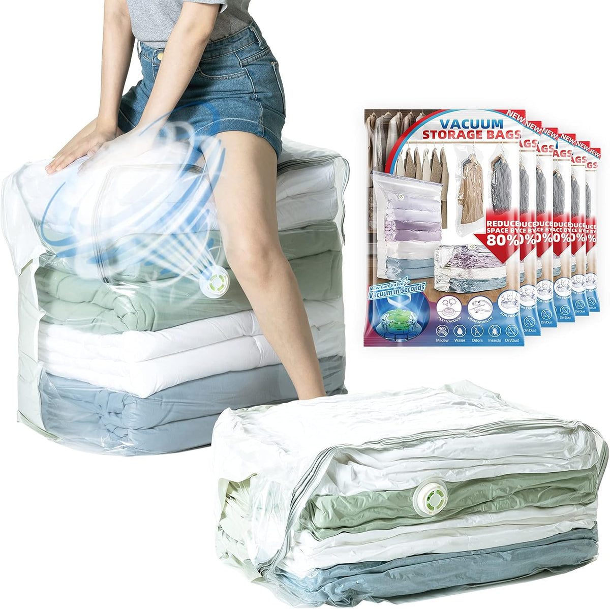 Cream Cube Vacuum Storage Bags