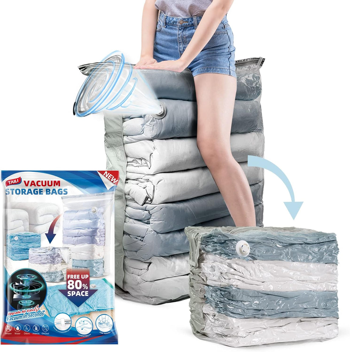 Cream Cube Vacuum Storage Bags