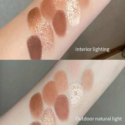 9 Farben Lidschatten-Palette Erdton Hell Make-up