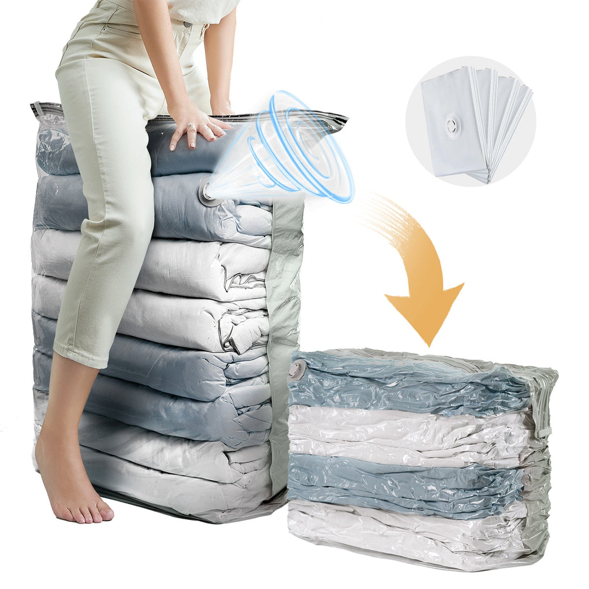 Cream Cube Vacuum Storage Bags