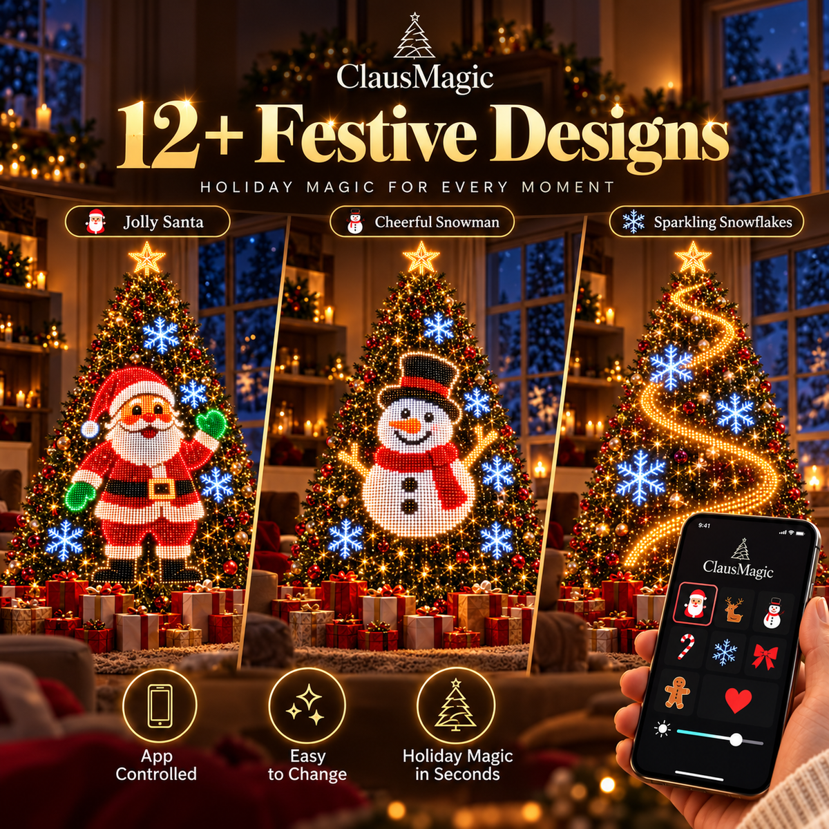 Smart Christmas Tree Lights – App-Controlled Animated LED Lights