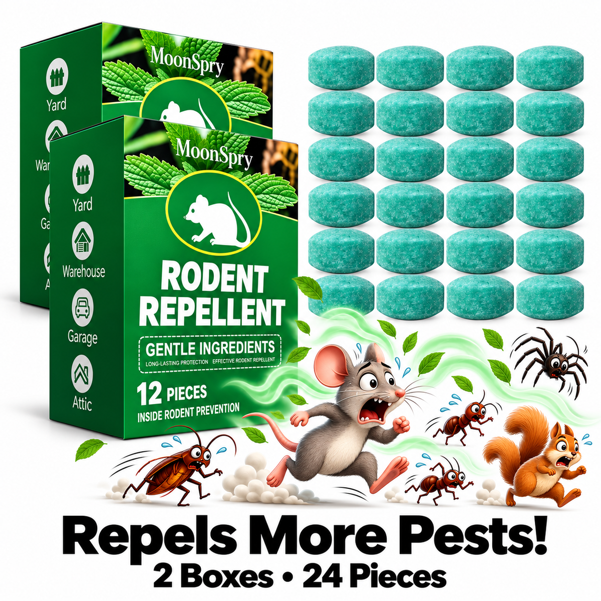 Mice in Your Home? Take Back Your Space — 12-Pack Rodent Repellent Tablets | Limited Stock!