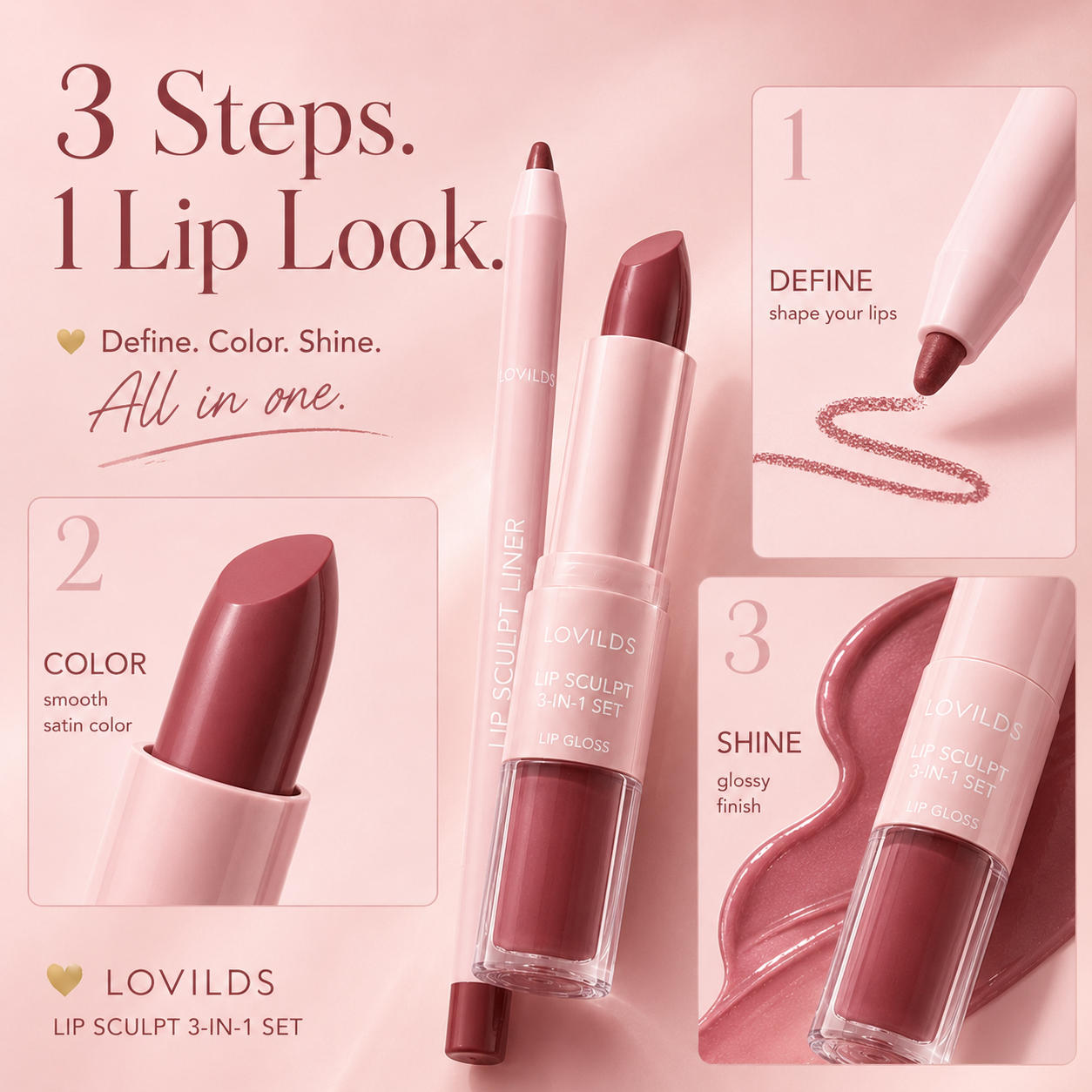 LOVILDS Lip Sculpt 3-in-1 Set
