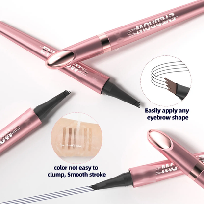 ✏️ BUY 1 GET 1 FREE! ✨ 3D Microblading Eyebrow Pencil – 4-Prong Tip, Waterproof & Natural Hair-Like Strokes 🖌️
