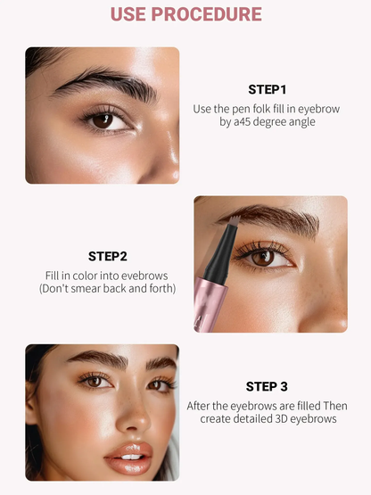 ✏️ BUY 1 GET 1 FREE! ✨ 3D Microblading Eyebrow Pencil – 4-Prong Tip, Waterproof & Natural Hair-Like Strokes 🖌️
