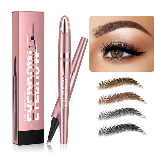 ✏️ BUY 1 GET 1 FREE! ✨ 3D Microblading Eyebrow Pencil – 4-Prong Tip, Waterproof & Natural Hair-Like Strokes 🖌️