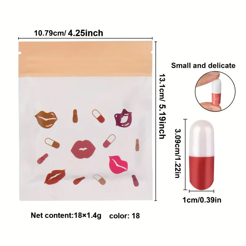 18-teiliges Set Lang anhaltender Samt-Matt-Kapsel-Lippenstift-Set