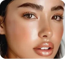 Finished natural-looking eyebrow makeup