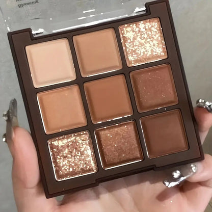 9 Farben Lidschatten-Palette Erdton Hell Make-up
