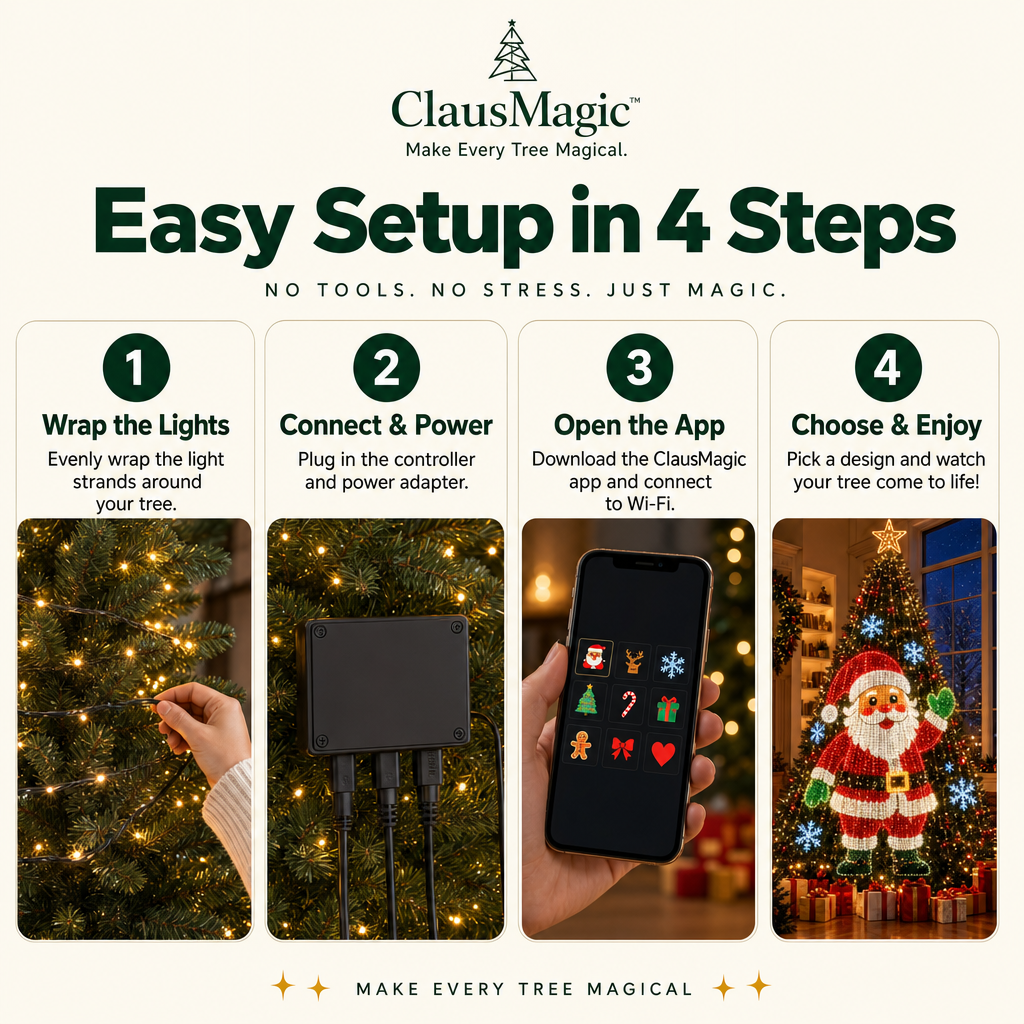 Smart Christmas Tree Lights – App-Controlled Animated LED Lights