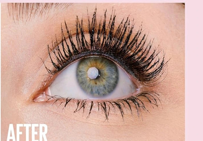Close-up of lashes after applying Sky Tubes mascara