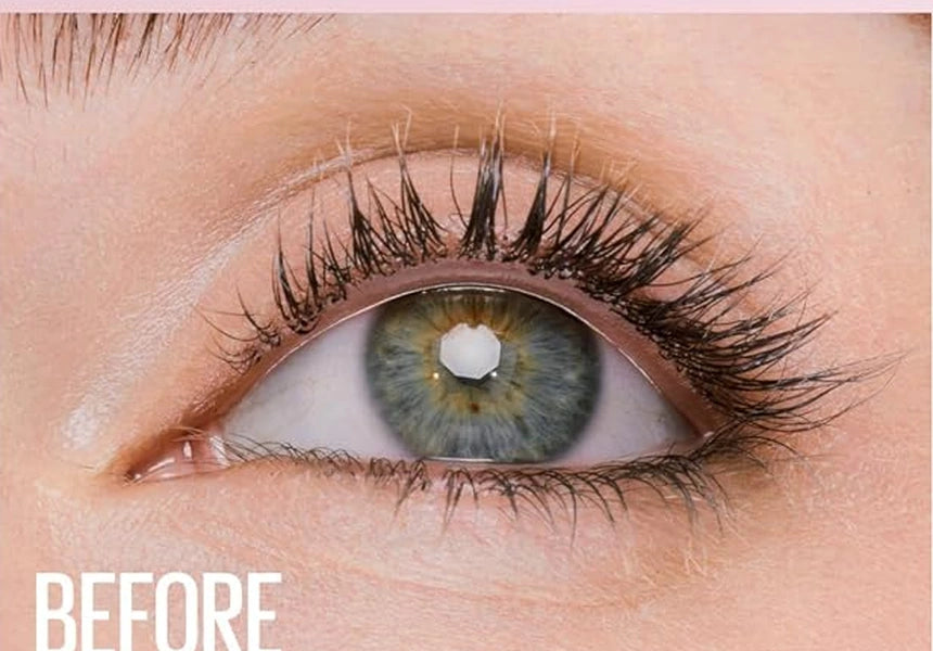 Close-up of lashes before mascara