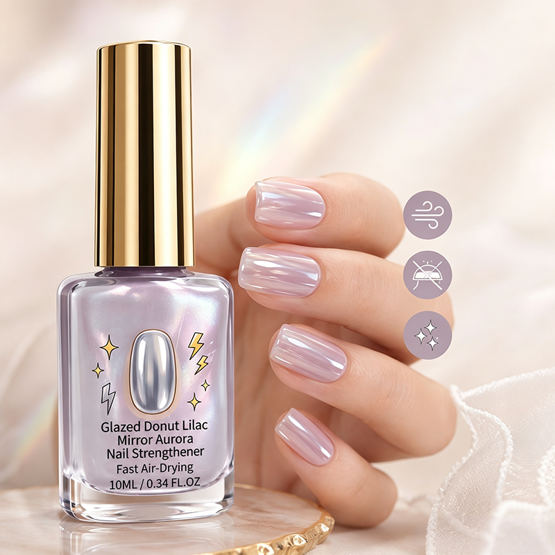 🔥 LAST DAY: Buy 1, Get 1 FREE — Lilac Glossy Mirror Nail Strengthener