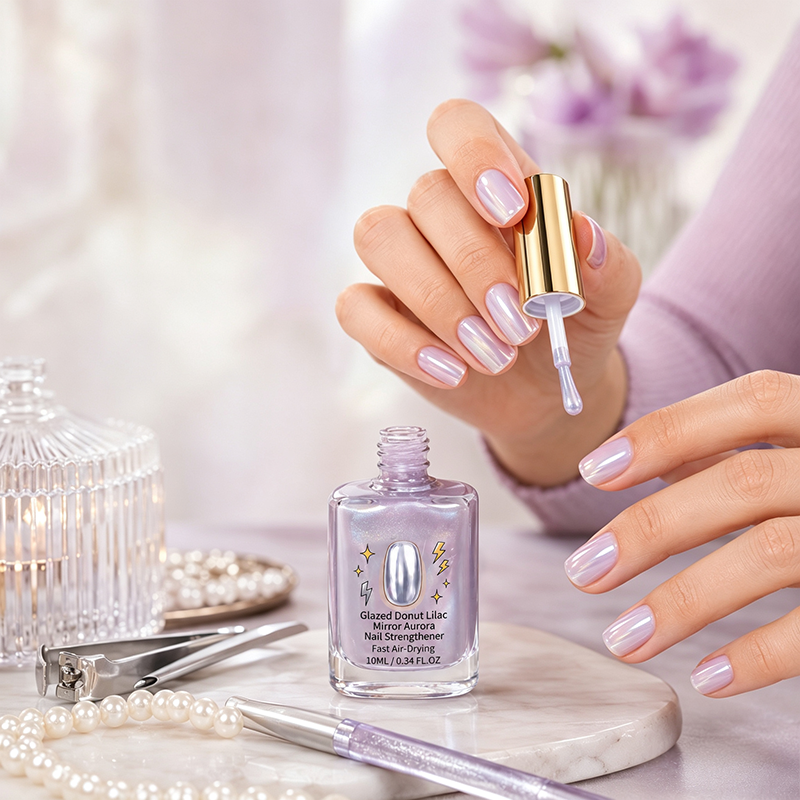 🔥 LAST DAY: Buy 1, Get 1 FREE — Lilac Glossy Mirror Nail Strengthener