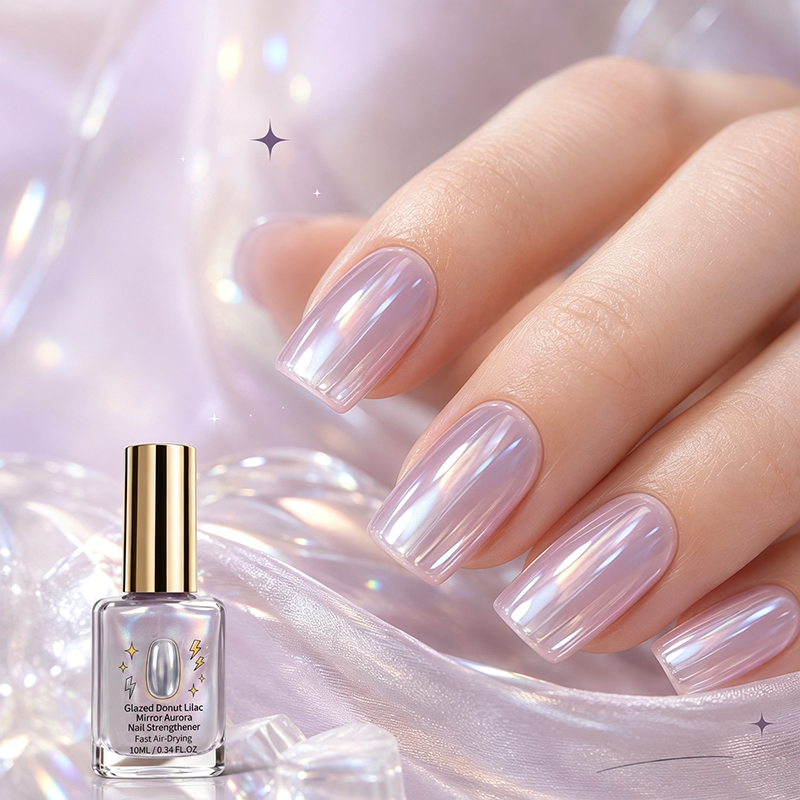 🔥 LAST DAY: Buy 1, Get 1 FREE — Lilac Glossy Mirror Nail Strengthener